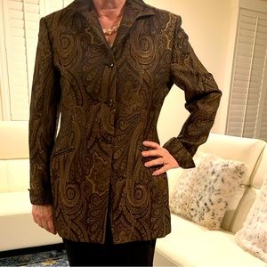 Jones New York wool blend fancy jacquard jacket